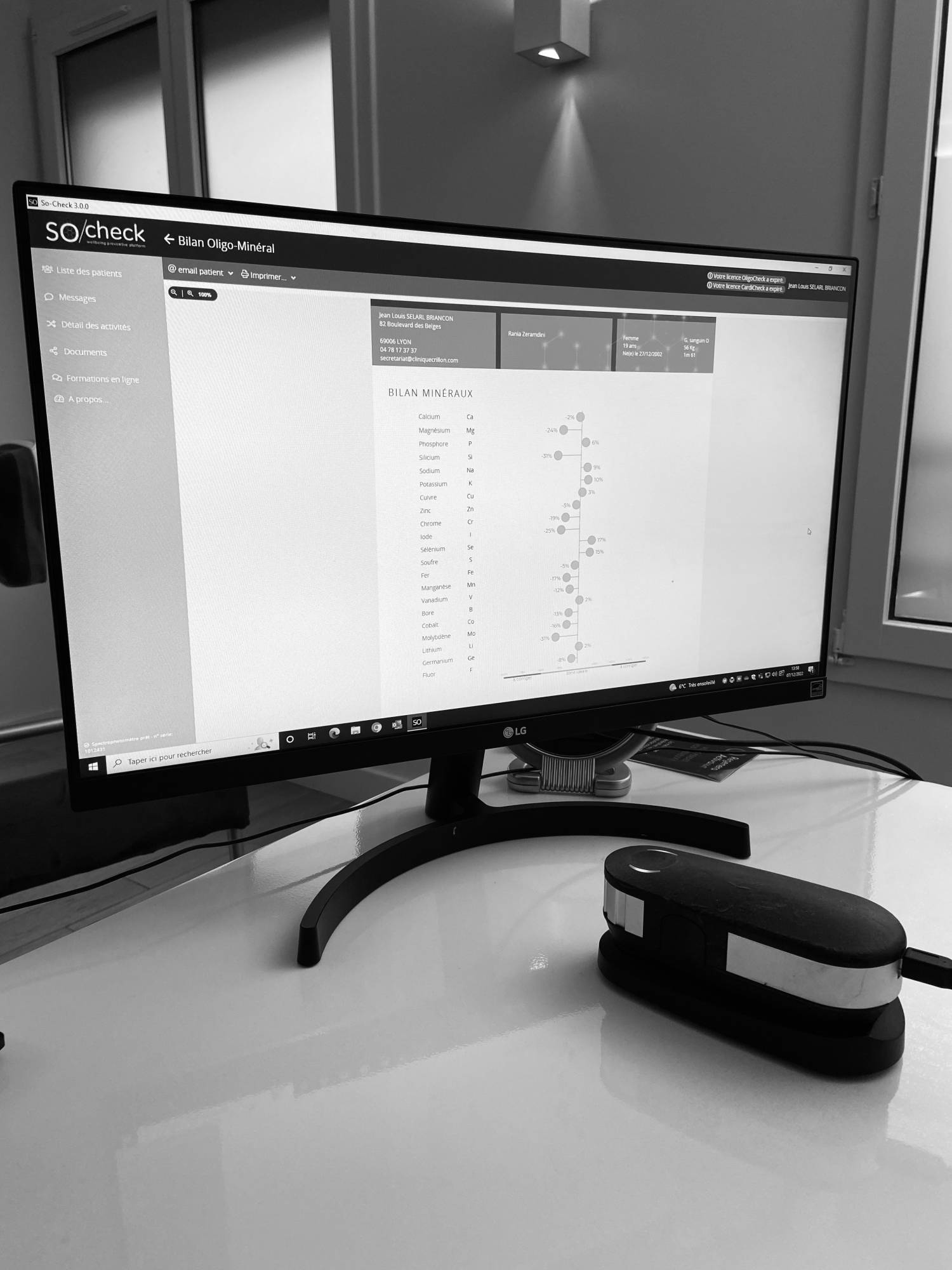 Recherche des carrences et déficits avec oligocheck